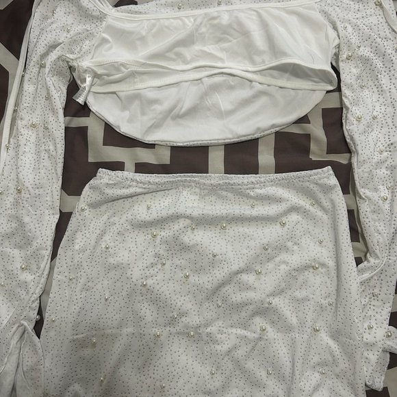 Sent From Above White Rhinestone Skirt Set - Picture 4 of 4